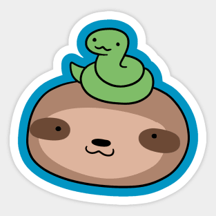 Snake and Sloth Face Sticker